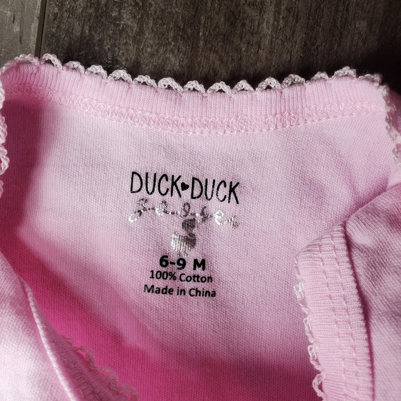 Duck Duck Goose Pink and Gray Matching Baby Girl Elephant Outfit Size 6-9M EUC - Picture 5 of 16